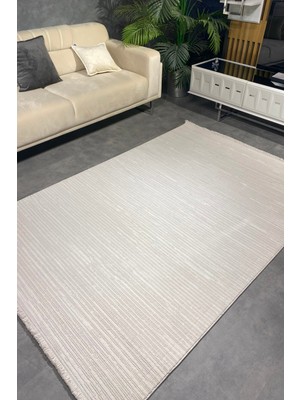 Halı Sepeti Luxess Bukle 1120 Bej Hav Toz Vermez Salon Halısı Kesme Halı Yolluk Kaymaz Taban Halı