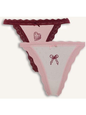 DeFacto Dantel Detaylı 2'li Tanga F8824AX26SP
