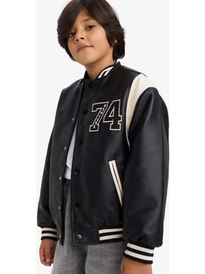 DeFacto Su İtici Bomber Nakışlı Mont Erkek Çocuk F6375A826SP