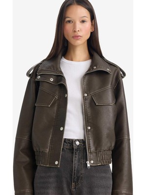 DeFacto Relax Fit Suni Deri Mont G0667AX26SP