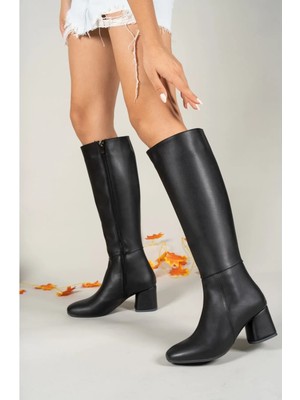 Zerenyus Morena Premium Siyah Uzun Fermuarlı Çizme