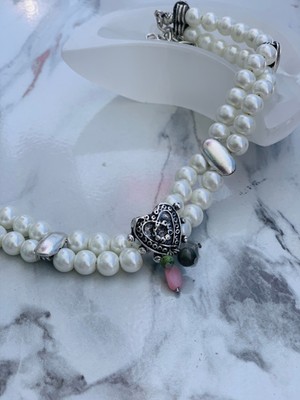 CAPO By Aytaç Yamaç Kalp Detaylı Cam Inci Choker Kadın Kolye