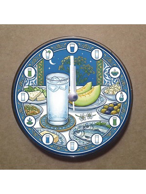 Bsb Rakı Temalı Magnet Saat Buzdolabı Süsü Duvar Saati 10,5cm MS9005