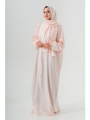 Tulteks Kadın Fermuarlı Tek Parça Nakış Detaylı Namaz Elbisesi