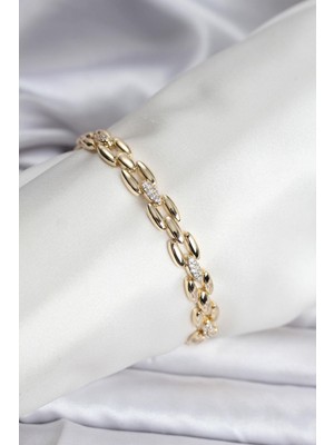 Inure Jewelry 14K Gold Renk Kaplama Zirkon Taşlı Model cm Kadın Bileklik