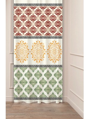 Greendecor Otantik, Anadolu, Etnik Desenli Özel Tasarım Dijital Baskılı (Tek Kanat) Modern Şık Fon Perde