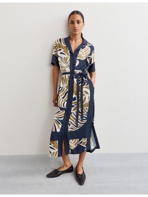 Marks & Spencer Saf Pamuklu Desenli Elbise