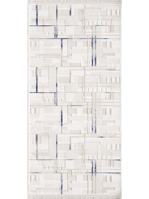 Halı Sepeti Artemis Halı Samoa 02378A Krem Çizgili Halı Yumuşak Dokulu Salon Koridor Mutfak Yatak Odası Halısı