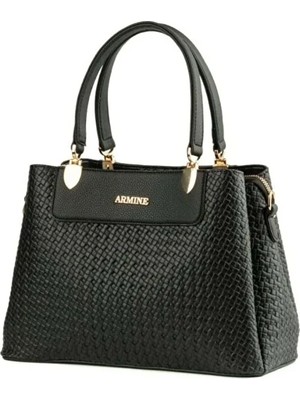 Armine 206 Kadın El & Omuz Örgü Desen  Çanta Siyah