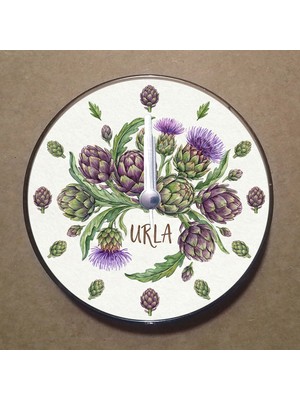 Bsb Urla Temalı Magnet Saat Buzdolabı Süsü Duvar Saati 10,5cm MS2047