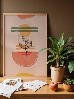 Fuart.Co Boho Güneşli Filiz Bohem Serisi Duvar Posteri Dijital Baskı (Çerçevesiz) Hbfu