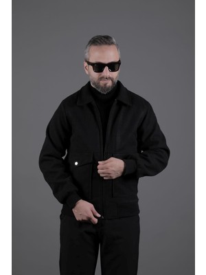 Ohepmoda Torba Cepli Ribanalı Erkek Kaşe Kaban Mont