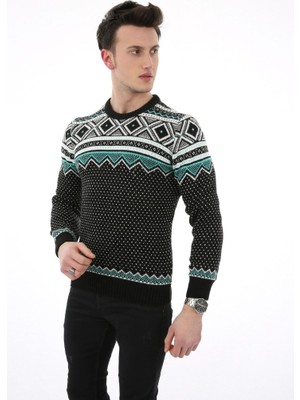 buğrahayalin Erkek Desenli Kalın Günlük Triko Kazak