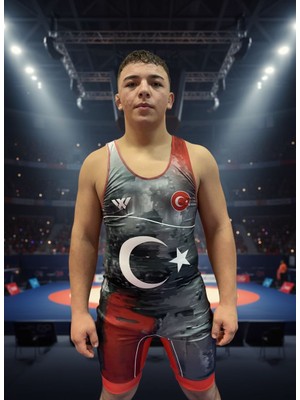 Wx Bulutlu Güreş Mayosu (Kırmızı)