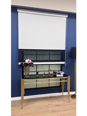 Volper Mekanik LZR120 Yeni Çift Renk Lazer Kesim Stor Perde Açık Beyaz (Siyah Çıtalı)