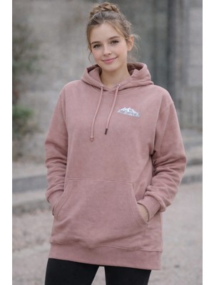 Malkan Kadın Kapüşonlu Sweattshirt Arkası Baskılı