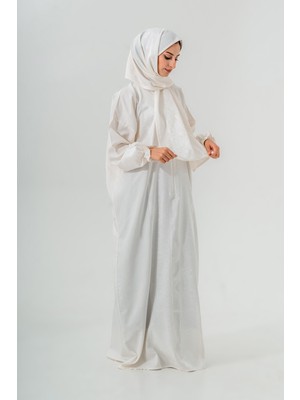 Tulteks Kadın Fermuarlı Tek Parça Nakış Detaylı Namaz Elbisesi - Ramazan, Hac ve Umre Elbisesi