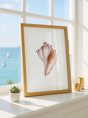 Fuart.Co Yalnız Kabuk Dijital Baskı Poster (Çerçevesiz)Sea World Poster Serisi Sefu