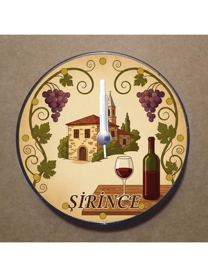 Bsb Şirince Temalı Magnet Saat Buzdolabı Süsü Duvar Saati 10,5cm MS2044