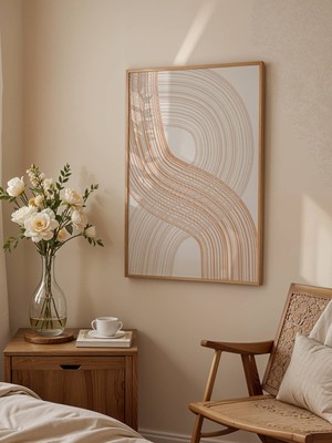 Fuart.Co Boho Kavisli Ritim Bohem Serisi Duvar Posteri Dijital Baskı (Çerçevesiz) Hbfu