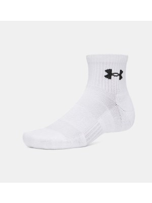 Under Armour Unisex 3'lü Paket Performans Pamuk Çorap Beyaz M Beden İçin Rahat Kullanım 6009686-100