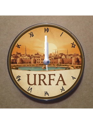 Bsb Urfa Temalı Magnet Saat Buzdolabı Süsü Duvar Saati 10,5cm MS1077