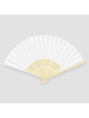 Homevia Ahşap Beyaz Kağıt Yelpaze