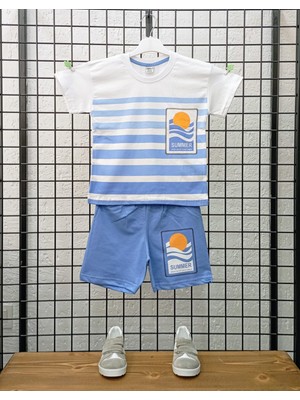 Deniz Home Wear Yazlık Pamuk Kumaş Erkek Çocuk Şort Takım