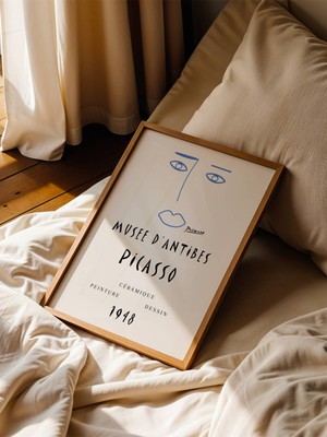 Fuart.Co Picasso Mavi Hatlar Picasso Sanatı Poster Dijital Baskı Poster (Çerçevesiz) Psfu