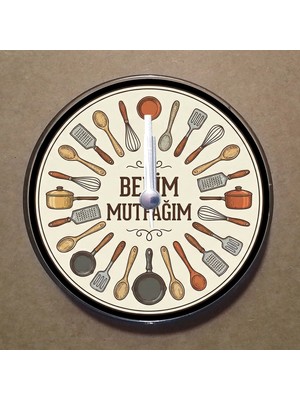 Bsb Mutfak Temalı Magnet Saat Buzdolabı Süsü Duvar Saati 10,5cm MS9016