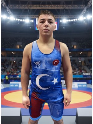 Wx Bulutlu Güreş Mayosu (Mavi)