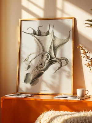 Fuart.Co Sessiz Bakış Antik Deniz Serisi Dijital Baskı Duvar Posteri (Çerçevesiz) Adfu