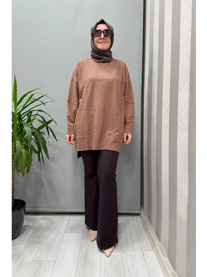 Ghisa Balıkçı Yaka Triko Tunik Kahve 26KOBTNK4857
