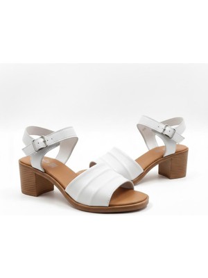 Ender Iç Dış Hakiki Deri Alçak Topuk Kadın Sandalet