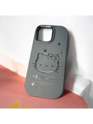 Bu Meydan iPhone 14 Pro Max Hello Kitty Kabartmalı Kaliteli Silikon Telefon Kılıfı