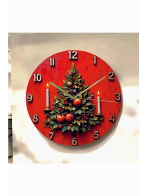 AA Shop Renkli Baskı Desenli Sayılı Hediyelik Ahşap Sessiz Tablo Duvar Saati 668