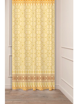 Greendecor Otantik, Anadolu, Etnik Desenli Özel Tasarım Dijital Baskılı (Tek Kanat) Modern Şık Fon Perde