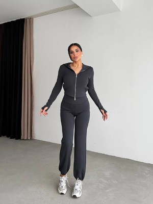 Cemo Kapüşonlu Fermuarsız Ikili Takım