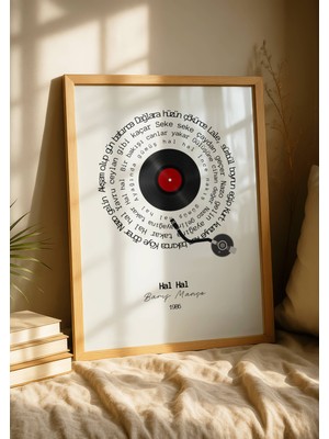 Fuart.Co Barış Manço Hal Hal Şarkı Sözleri Dijital Baskı Poster (Çerçevesiz) Tsfu