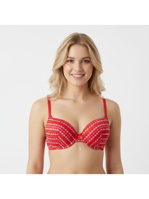 Bonbon Kadın Destekli Balenli Kalp Desenli Sütyen BB2160