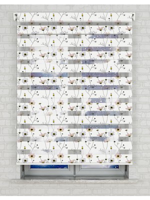 BRIGHTCOVER Çiçekler Baskılı Zebra Perde - Gece Gündüz Kullanıma Uygundur - Bebek Odası Perdesi | Kokusuz Mürekkeple Basılmış  Zebra Perdeler ile Sende Tarzını Yansıt! | 1 Dakikada Pratik Montaj