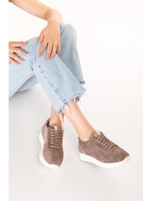 Gondol Içi Dışı Hakiki Deri Anatomik Taban Hafif Spor Ayakkabı KLA.1616 - Vizon Süet - 40 Vizon Süet