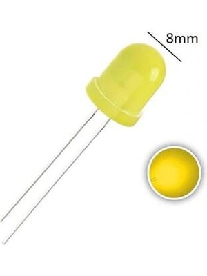 Voltaj 8mm Sarı LED - 10 Adet