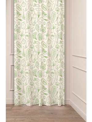 Greendecor Meyve Sebze Desenli Özel Tasarımlı Dijital Baskılı Modren Tarz Modern Mutfak Için Şık Tarz Fon Perde
