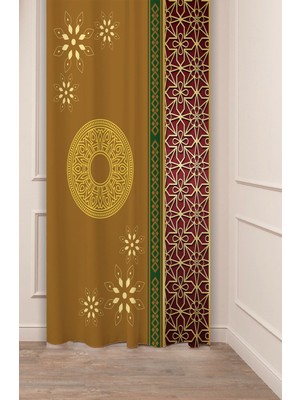 Greendecor Otantik, Anadolu, Etnik Desenli Özel Tasarım Dijital Baskılı (Tek Kanat) Modern Şık Fon Perde