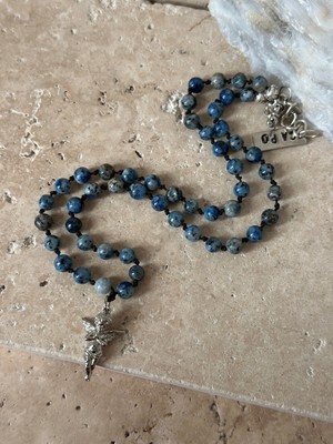 CAPO By Aytaç Yamaç Cherubs Angel Melek Uçlu Dumortierit Doğal Taş Kolye Doğal Taş Melek Kolye Mavi Doğaltaş Erkek Kolye