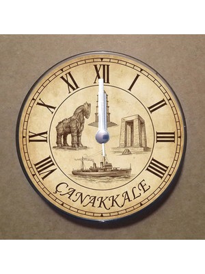 Bsb Çanakkale Temalı Magnet Saat Buzdolabı Süsü Duvar Saati 10,5cm MS1019