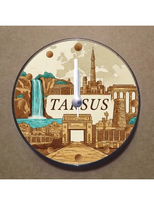 Bsb Tarsus Temalı Magnet Saat Buzdolabı Süsü Duvar Saati 10,5cm MS1066