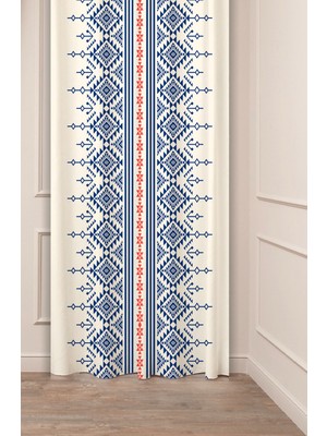 Greendecor Otantik, Anadolu, Etnik Desenli Özel Tasarım Dijital Baskılı (Tek Kanat) Modern Şık Fon Perde