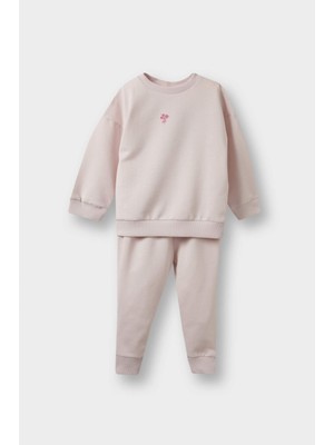 DeFacto Sweatshirt Kumaşı 2'li Takım Kız Bebek E8358A525AU